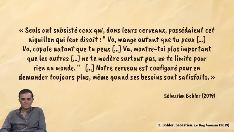 Image d’illustration de la citation : Nous sommes incapables de nous modérer dans l’application des technologies [...].. Citation de 1. Bohler, Sébastien. Le Bug humain (2019).